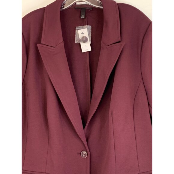 Lane Bryant Womens Blazer Burgundy Heavyweight Knit Size 24W RDD10670 - Picture 6 of 10